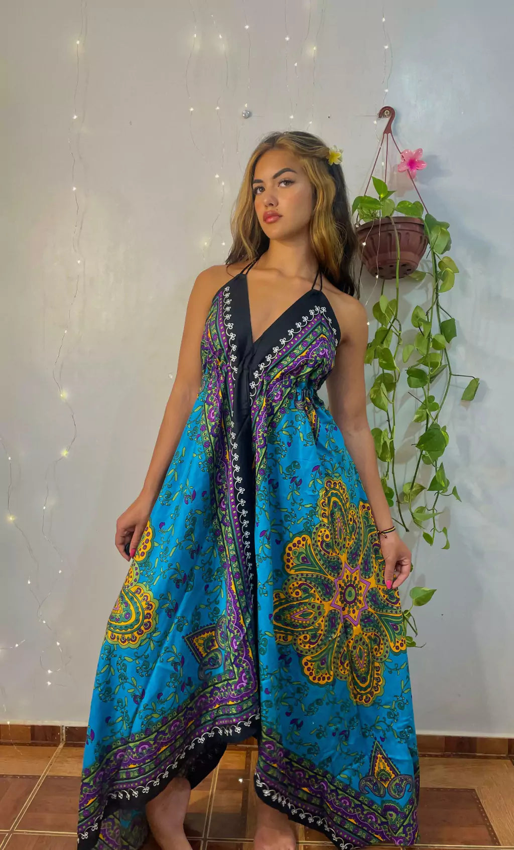 Vestido Krishna batik azul